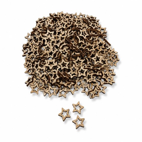 Scrapki Gwiazdy Gwiazdki Ażur SUROWY 500 sztuk Gwiazdeczki Dekor 20 X 20 mm