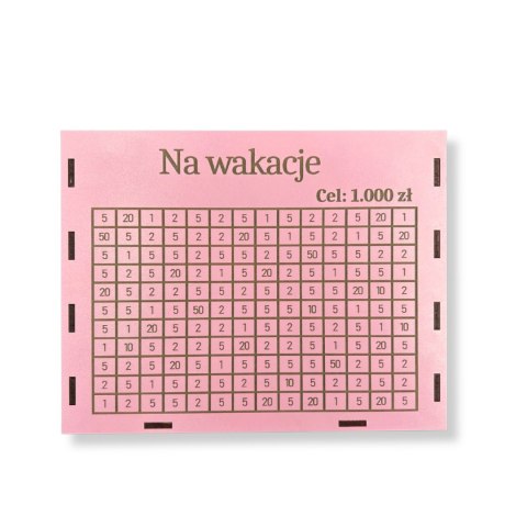 Skarbonka Wykreślanka Personalizowana z Celem na Oszczędzanie RÓŻOWA Prezent