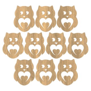 Sówka Sowa Sowy 3,2 X 4 cm Kreatywne Drewniane Rękodzieło LANCELOT 10 sztuk