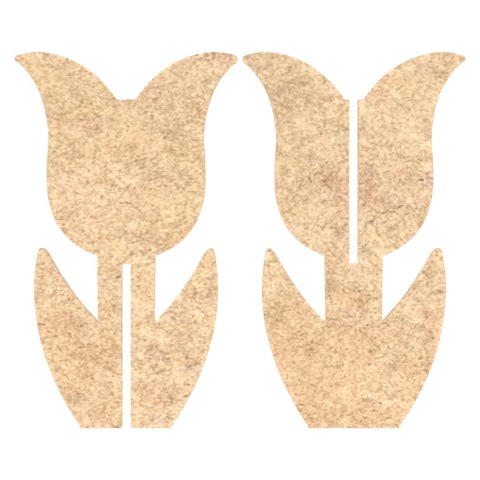 Tulipan 3D Kwiat Kwiatek Stojący na Podstawce do Dekorowania SUROWY 12 CM