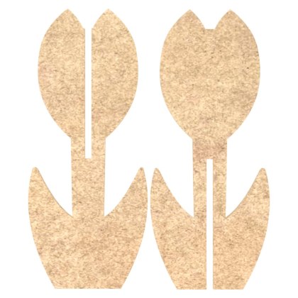 Tulipan Kwiat Kwiatek na Podstawce Stojący do Ozdabiania DIY SUROWY 12 CM
