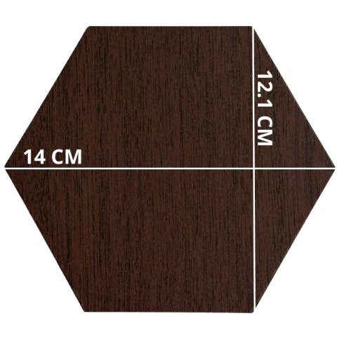 WENGE HEKSAGON MAŁY PANELE DEKORACYJNE PANEL ŚCIENNY SZEŚCIAN NA ŚCIANĘ