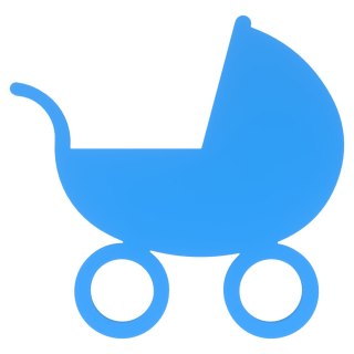 Wózek Wózeczek dla Dziecka Wózki Baby Shower Dekoracje NIEBIESKI 10 sztuk