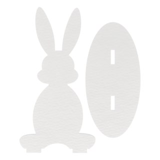 ZAJĄCZEK WIELKANOC na Podstawce Stojący na Warsztaty do Ozdabiania BIAŁY 20 CM