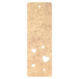 Zakładka do Książki Serce Serca Serduszka do Dekorowania SUROWA 15 X 5 CM