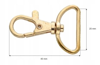 Karabińczyk Brelok Zapięcie do Torebki Torby Plecaka Złoty 25mm 2 sztuki